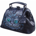 Сумка синяя с росписью Alexander TS Фрейм «Чешир»