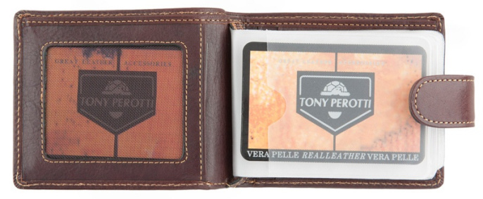 Портмоне + кредитница коричневая Tony Perotti 331230/2