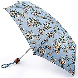Женский зонт механический голубой Fulton L501-3368 VintageBouquet