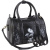 Женская сумка-саквояж чёрная с росписью Alexander TS Баррел «Цветок»