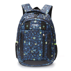 Рюкзак TORBER CLASS X, темно-синий с рисунком "Буквы" T5220-NAV-BLU