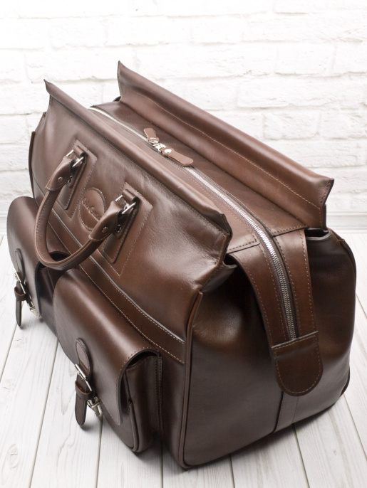 Кожаный саквояж Fabriano premium brown Carlo Gattini 4008-53