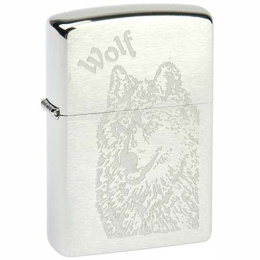 Зажигалка Wolf с покр. Brushed Chrome серебристая Zippo 200 Wolf GS