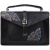 Женская сумка-портфель чёрная с росписью Alexander TS Канталь «Белая верба»