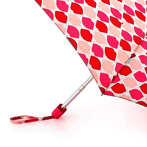 Женский зонт механика Lulu Guinness розовый Fulton L717-3181 LipGridLightStone