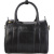 Женская сумка-саквояж чёрная с росписью Alexander TS Баррел «Цветок»