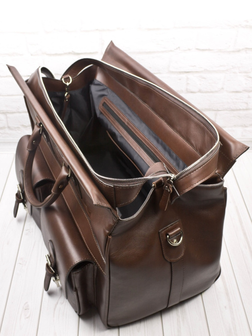 Кожаный саквояж Fabriano premium brown Carlo Gattini 4008-53