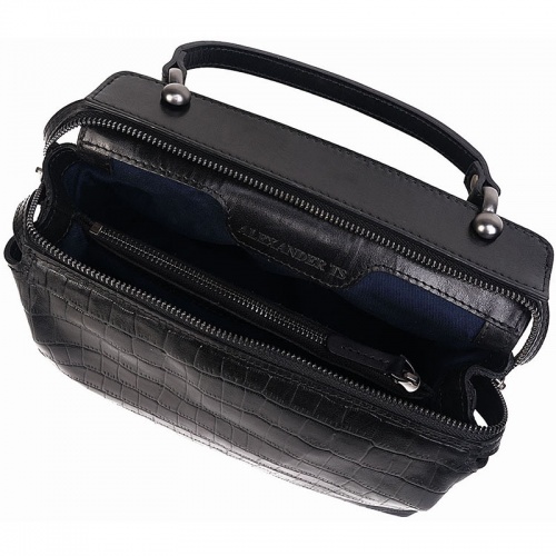 Женская сумка черная Alexander TS W0042 Black Croco