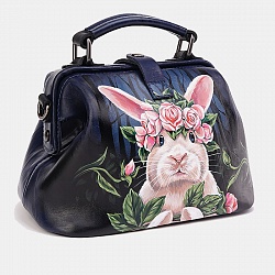 Женская сумка, синяя Alexander TS W0013 Blue Black Кролик в стране чудес
