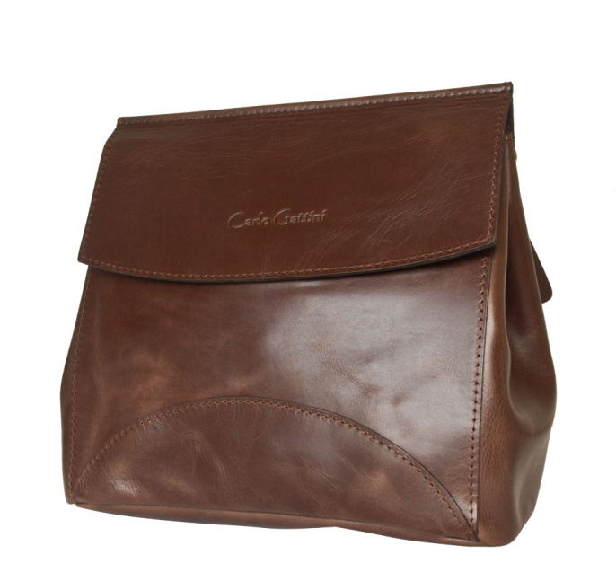 Кожаная женская сумка Rossano brown Carlo Gattini 8014-02