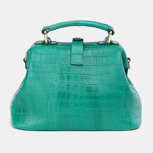 Женская сумка, зеленая Alexander TS W0013 Green Croco Лилии