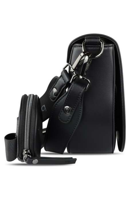 Сумка наплечная женская BUGATTI Almata, с кошельком, чёрная 49665801