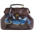 Женская сумка с росписью Alexander TS Фрейм Медиум «Побережье» в коричневом