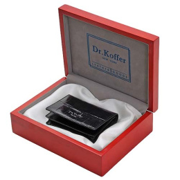 Визитница чёрная. Кожа КРОКОДИЛА Др.Коффер S14024