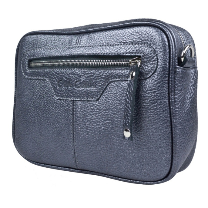 Кожаная женская сумка Melotta shiny grey Carlo Gattini 8017-40