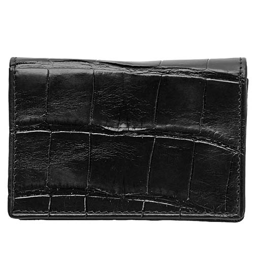 Визитница чёрная. Кожа КРОКОДИЛА Др.Коффер S14024