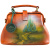 Женская сумка оранжевая с росписью Alexander TS Фрейм «Замок изумрудного города»