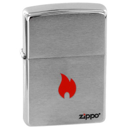 Зажигалка Flame с покр. Brushed Chrome серебристая Zippo 200 FLAME GS
