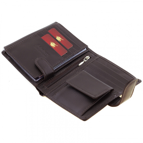 Портмоне вертикальное с отделением для документов тёмно-коричневое SCHUBERT g030-204/02