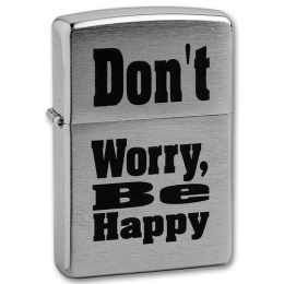 Зажигалка Don`t Worry с покр. Brushed Chrome серебристая Zippo 200 Don't worry GS