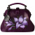 Женская сумка с росписью Alexander TS Фрейм «Лилии» в фиолетовом