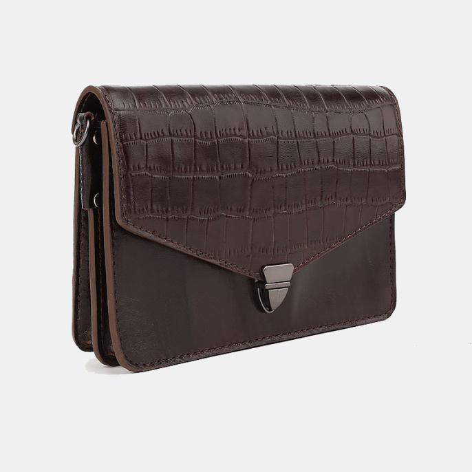 Сумка на пояс, коричневая Alexander TS KB0012 Brown Croco