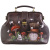 Женская сумка оливковая с росписью Alexander TS Фрейм Медиум «Алиса Часы»