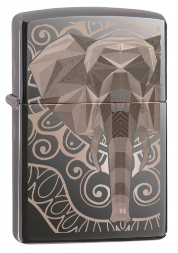 Зажигалка Elephant Fancy Fill Design с покр. Black Ice, черная Zippo 49074 GS