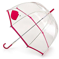 Женский зонт трость Lulu Guinness красный Fulton L719-3180 AbstractLipMagenta