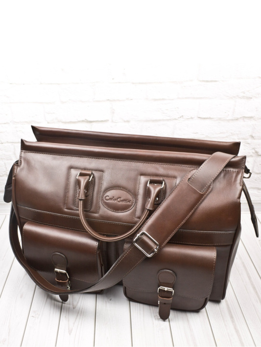 Кожаный саквояж Fabriano premium brown Carlo Gattini 4008-53
