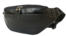 Кожаная поясная сумка, черная Carlo Gattini 7009-01