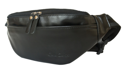 Кожаная поясная сумка, черная Carlo Gattini 7009-01