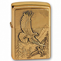 Зажигалка Eagles с покр. Brushed Brass золотистая Zippo 20854 GS