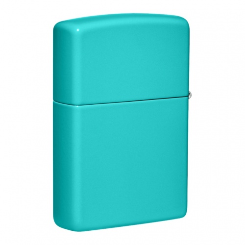 Зажигалка с покрытием Flat Turquoise, латунь/сталь, бирюзовая, глянцевая Zippo 49454ZL GS