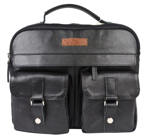 Кожаная мужская сумка Teolo black Carlo Gattini 5059-01