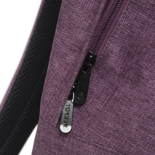 Рюкзак TORBER GRAFFI, фиолетовый с карманом черного цвета T8965-PUR-BLK