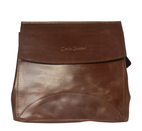 Кожаная женская сумка Rossano brown Carlo Gattini 8014-02