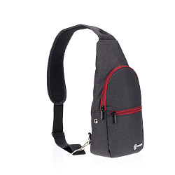 Рюкзак TORBER с одним плечевым ремнем, чёрный/бордовый T062-BRD