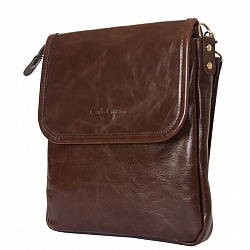 Кожаная мужская сумка, темно-коричневая Carlo Gattini 5027-02