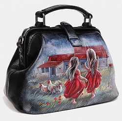 Женская сумка, черная Alexander TS W0013 Black Девушки на лугу