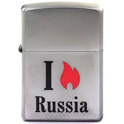 Зажигалка Flame Russia с покр. Satin Chrome серебристая Zippo 205 Flame Russia GS