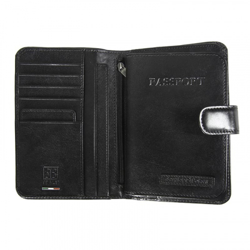 Портмоне с обложкой для паспорта черное Sergio Belotti 2334 ancona black