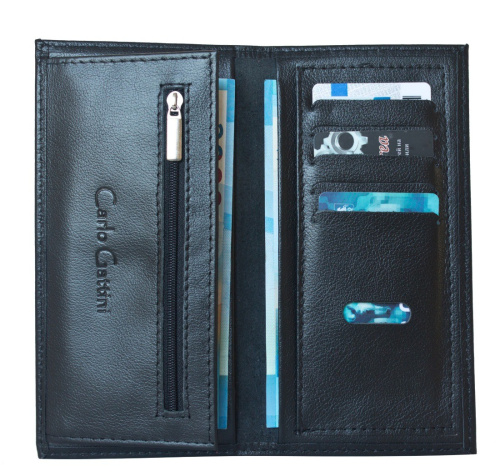 Кожаный кошелёк, черный Carlo Gattini 7702-01