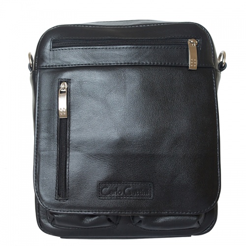 Кожаная мужская сумка, черная Carlo Gattini 5015-01