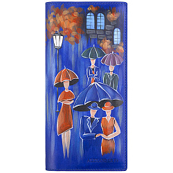 Кошелёк № 3 «Осень в Париже» синий с росписью Alexander TS