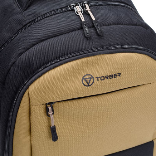 Рюкзак TORBER CLASS X, черно-бежевый T2602-22-BEI-BLK